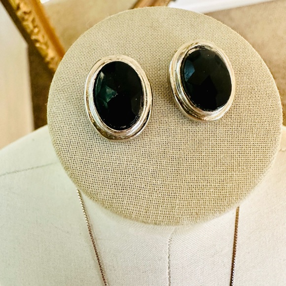 Vintage Silver Black Heart Onyx Rose Pendant - Picture 11 of 12